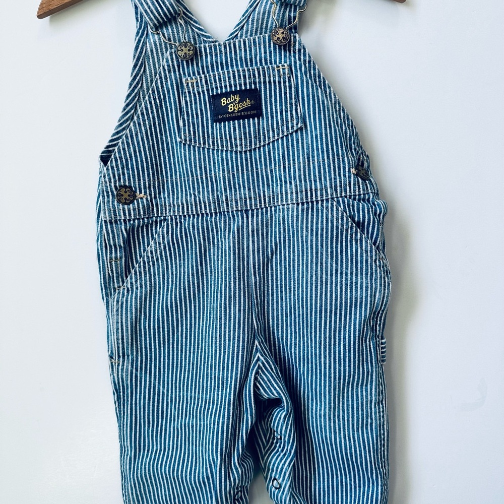 OshKosh B'gosh Blue Denim Overalls with Pinstripes